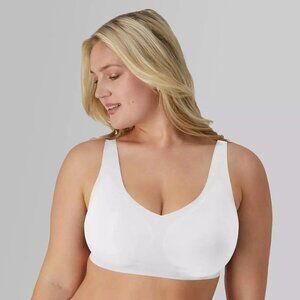 Bali Womens Small White Comfort Revolution EasyLite Back Close Wirefree Bra  NEW